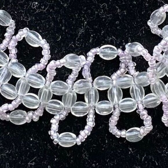 NWT New Free People Iridescence Lilac Bead Chocker Necklace. Adjustable - Picture 6 of 7